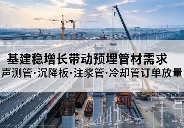 鹰潭基建稳增长带动预埋监测管材需求，声测管、沉降板、注浆管订单持续放量